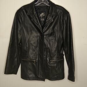 Ms Maxima women's size medium black leather jacket.